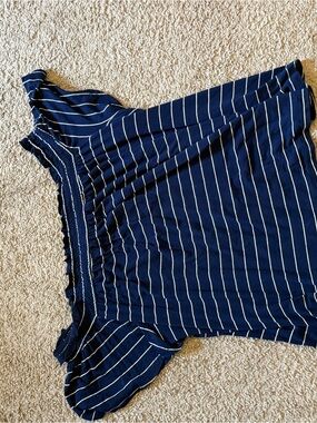 Striped Navy Off-Shoulder Women’s Top